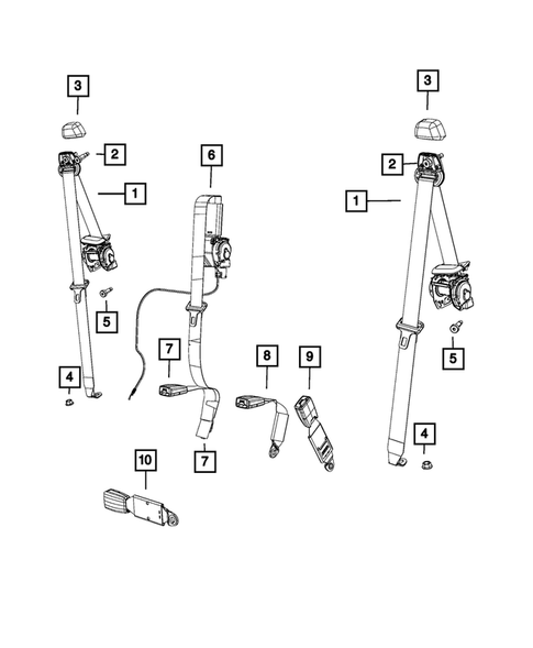 Seat Belts for 2020 Jeep Gladiator #1