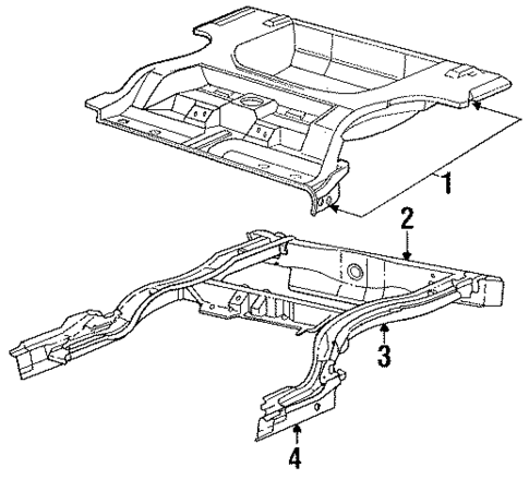 Rear Floor & Rails for 1991 Dodge Spirit #0