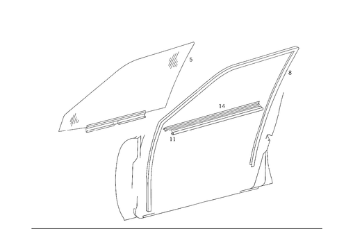 Front Door Windows for 1988 Mercedes-Benz 300E #1