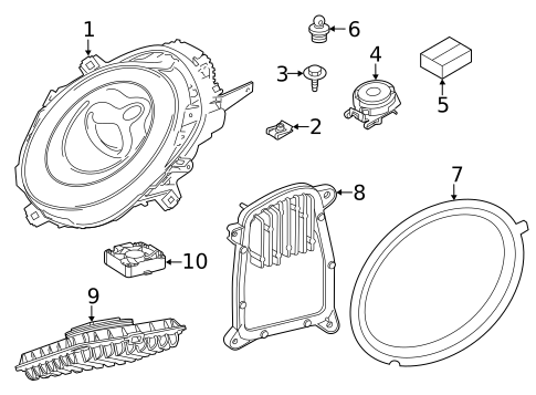 Headlamp Components for 2020 Mini Cooper Clubman #1