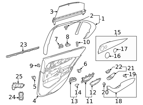 Interior Trim - Rear Door for 2018 Mercedes-Benz E63 AMG S #0