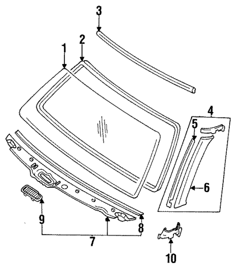 Glass - Windshield for 1993 Mazda MPV #0