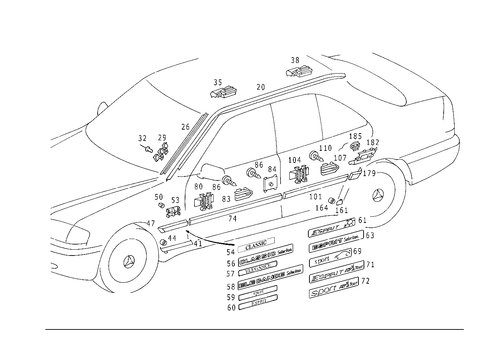 Outside Attachment Parts for 2000 Mercedes-Benz C43 AMG #0