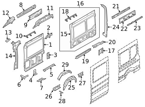Inner Structure for 2019 Ford Transit-350 #5