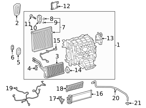 Evaporator & Heater Components for 2020 Lexus ES300h #2