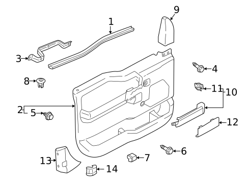 Interior Trim - Front Door for 2018 Ford F-250 Super Duty #1