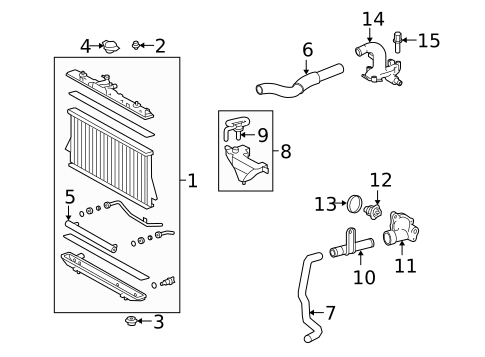 Radiator & Components for 2009 Toyota Highlander #2