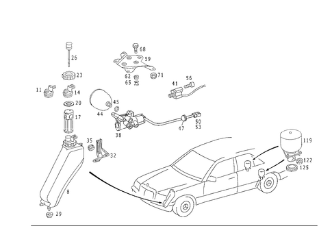 Oil Tank & Valves of Hydraulic System for 1988 Mercedes-Benz 300CE #0