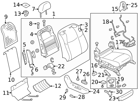 Front Seat Components for 2012 INFINITI M56 #1