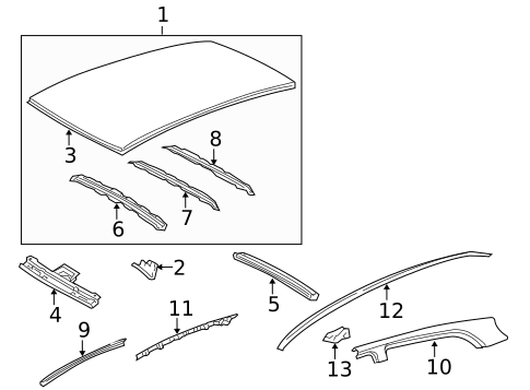 Roof & Components for 2011 Toyota Yaris #1