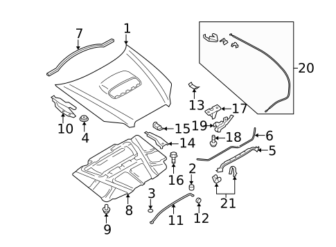 Hood & Components for 2009 Subaru Outback #0