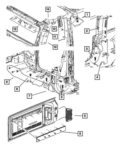 Panels-Moldings-Scuff Plates, Pillar, Cowl, 1/4 Panel Trim and Cargo Covers for 2012 Jeep Wrangler #0