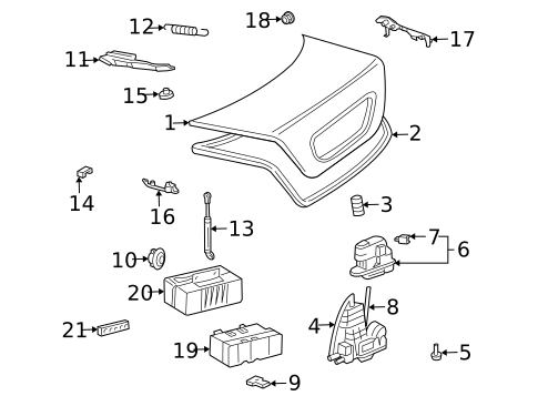 Lid & Components for 2001 Mercedes-Benz CL500 #0