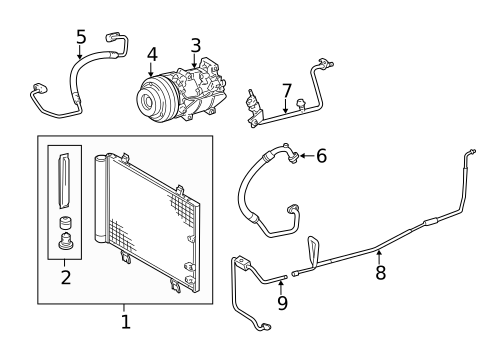 Condenser, Compressor & Lines for 2019 Lexus GS F #0
