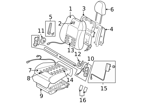 Front Seat Components for 2005 Subaru Outback #2