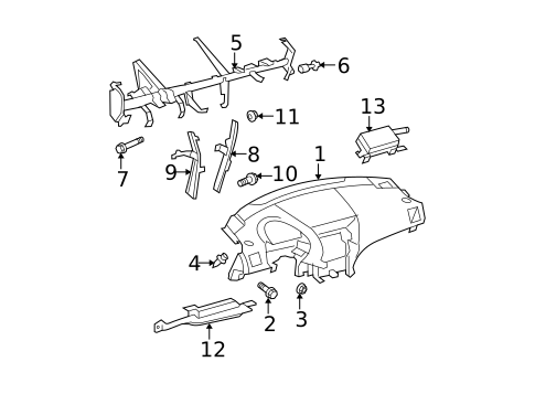 Instrument Panel for 2009 Toyota Highlander #1