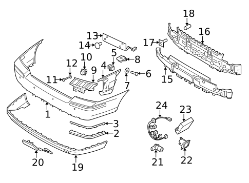 Bumper & Components - Rear for 2007 Volvo S60 #0