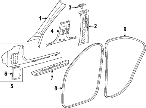 Interior Trim - Pillars for 2025 Mercedes-Benz GLC43 AMG #1