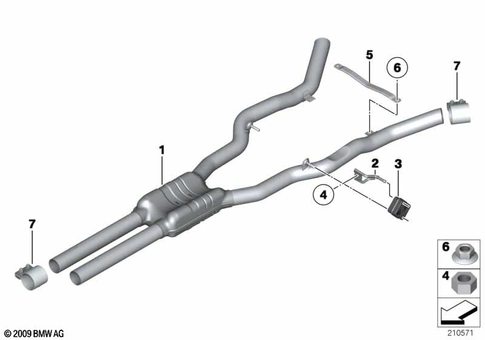 Catalytic Converter / Front Silencer for 2014 BMW Hybrid 5 #3