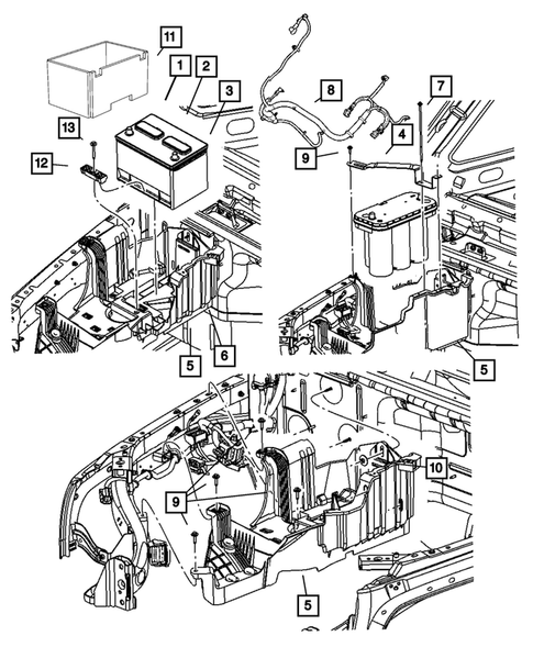 Battery Tray and Cables for 2007 Jeep Wrangler #0