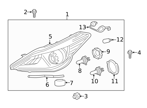 Headlamp Components for 2012 Hyundai Azera #0