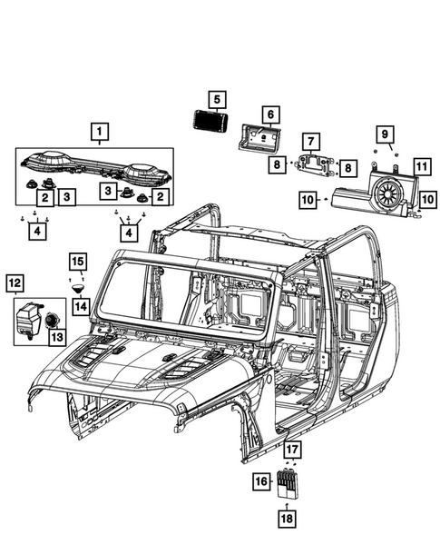 Radio, Antenna, Speakers, DVD, and Video systems for 2026 Jeep Gladiator #0