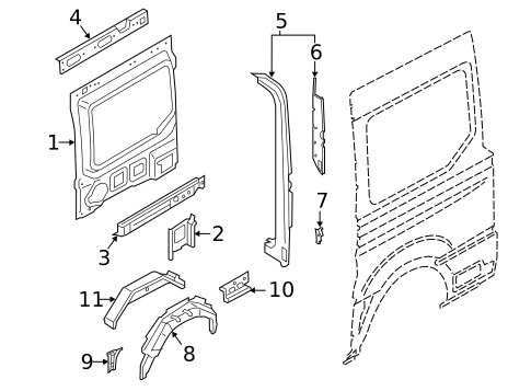 Inner Structure for 2019 Ford Transit-350 #7