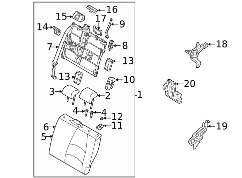 Rear Seat Components for 2020 Toyota Yaris #1