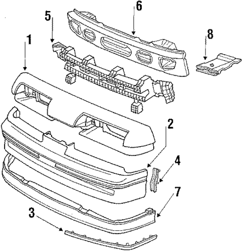 Front Bumper for 1986 Pontiac Sunbird #1