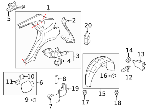 Quarter Panel & Components for 2010 INFINITI FX50 #0