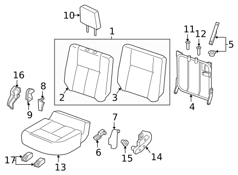 Rear Seat Components for 2024 Nissan TITAN #1