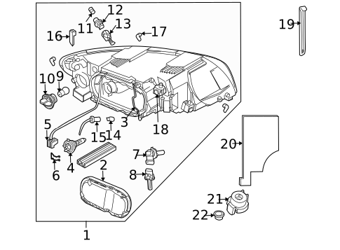 Headlamp Components for 2004 Volvo S40 #1