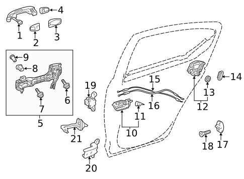 Rear Door for 2014 Toyota Prius C #1