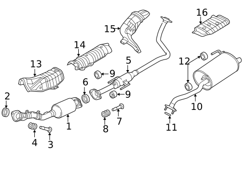 Exhaust Components for 2013 Nissan Sentra #1