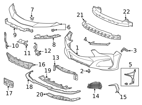 Bumper & Components - Front for 2022 Acura TLX #1