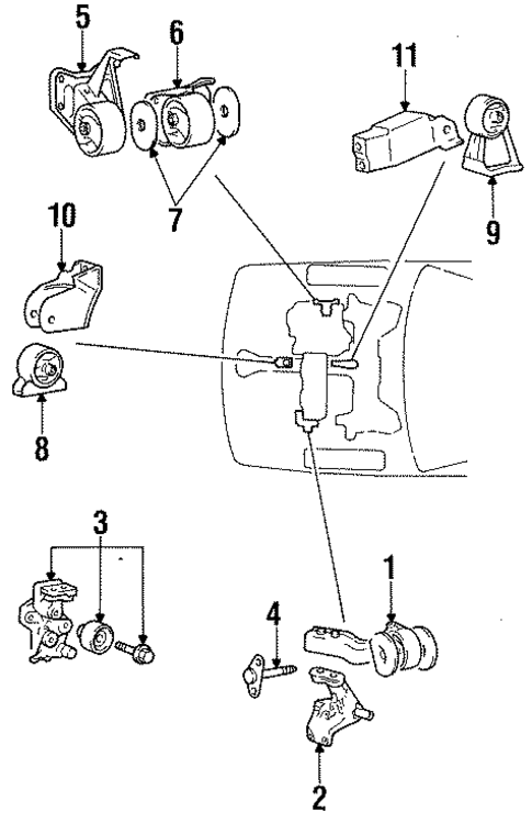 Engine & Trans Mounting for 1994 Mitsubishi Eclipse #0