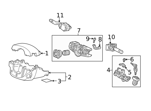 Shroud, Switches & Levers for 2005 Honda Civic #0