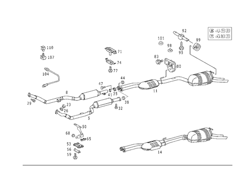 Exhaust System Used on Eight-Cylinder Gasoline Vehicles for 1998 Mercedes-Benz E430 #0