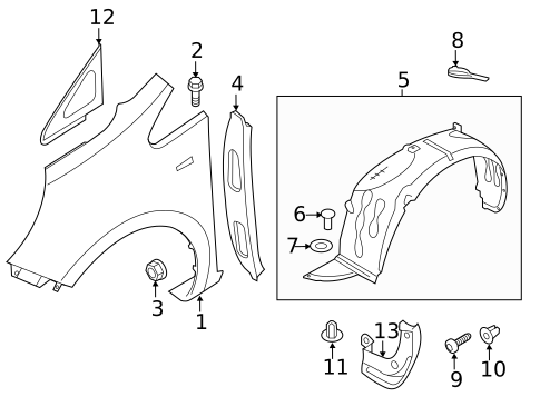 Exterior Trim - Fender for 2014 Kia Rio #0