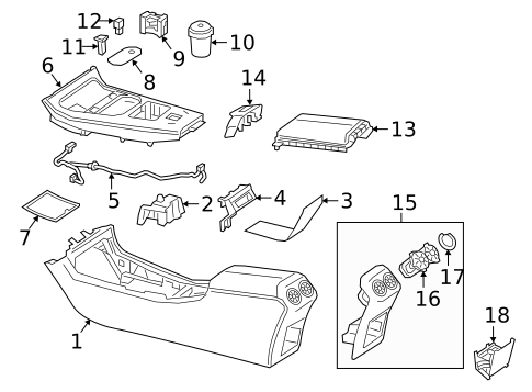 Center Console for 2021 Mercedes-Benz GLA35 AMG #3