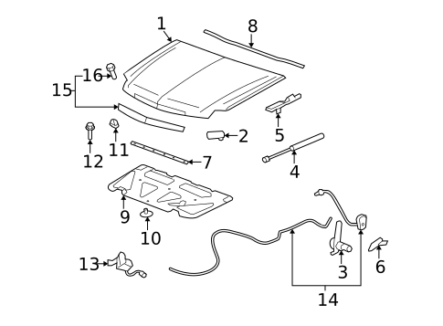 Hood & Components for 2013 Cadillac Escalade EXT #0