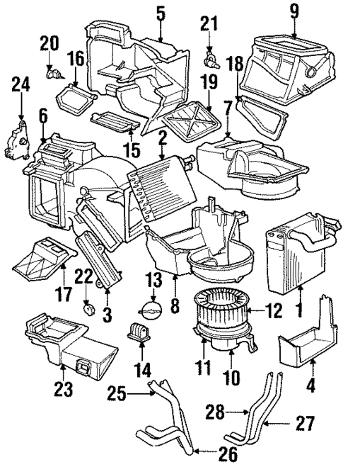 Blower Motor & Fan for 1998 Chrysler Sebring #0