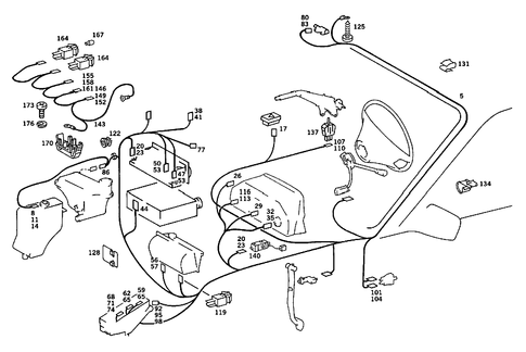 Inboard Cable Harness for 1989 Mercedes-Benz 190E #2
