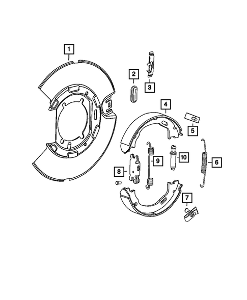 Parking Brake Level, Cables, and Rear Disc Park Brake Assembly for 2021 Dodge Charger #0