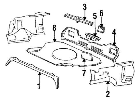 Interior Trim for 1993 Hyundai Excel #1