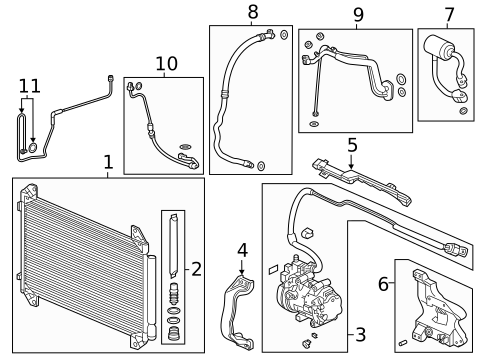 Condenser, Compressor & Lines for 2020 Acura MDX #0