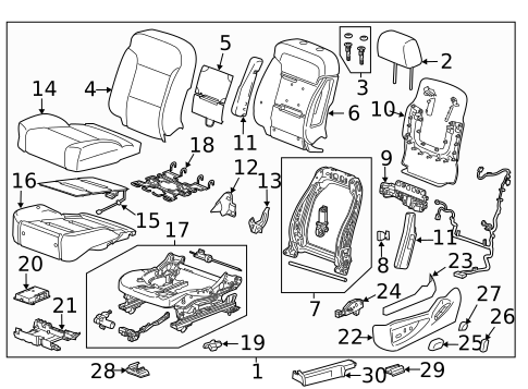 Driver Seat Components for 2019 GMC Yukon XL #1