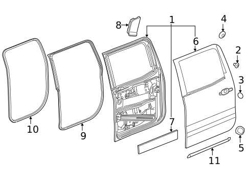 Door & Components for 2019 GMC Sierra 1500 #1