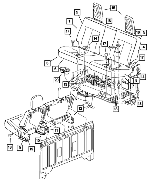 Rear Seats - Second Row for 2009 Dodge Dakota #0
