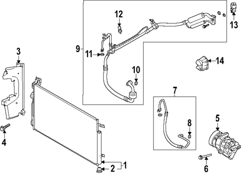 Condenser, Compressor & Lines for 2021 Hyundai Sonata #0